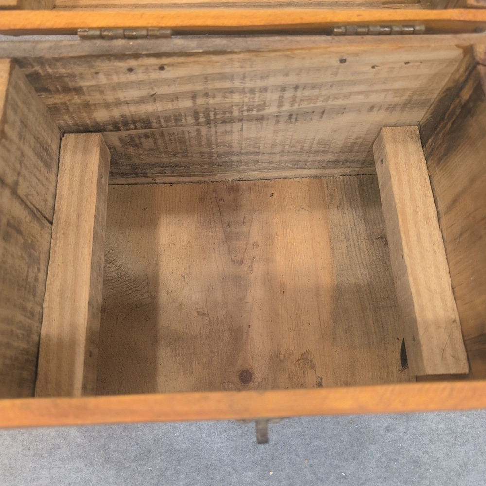 Rustic Wooden Treasure Chest Domed Lid Keepsake Box Small Storage Trunk - Picture 7 of 11